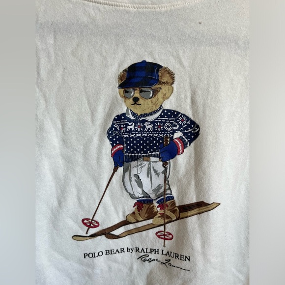Polo Ralph Lauren Bear Long Sleeve Shirt Size Small KIDS - Picture 2 of 8